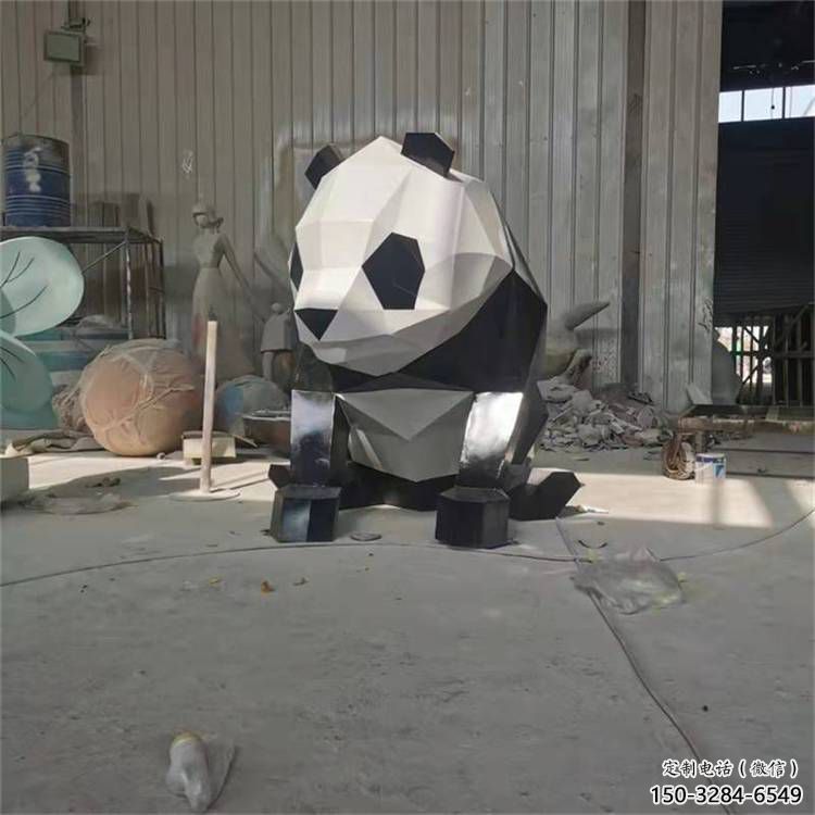 熊貓雕塑精選，陸地擺件，公園切面熊貓雕塑精品