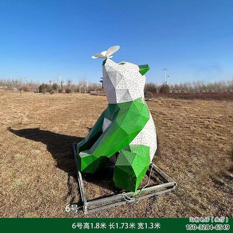 熊貓雕塑精選，露天雕塑，歐式切面熊貓雕塑訂做