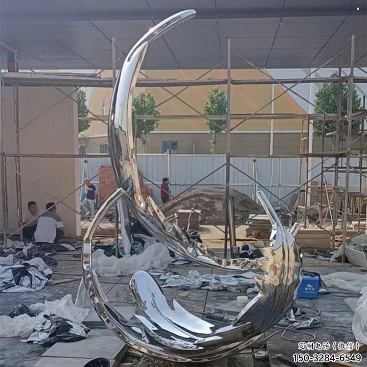 羽毛雕塑通用，街景小品，鏡面羽毛雕塑制造廠家