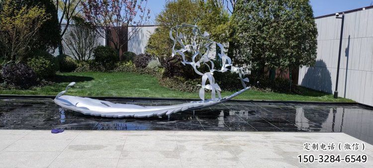 羽毛雕塑優(yōu)選，多彩藝術，景觀鏡面羽毛雕塑選用
