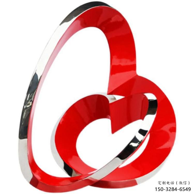 鍛鋼雙環(huán)雕塑選用，小區(qū)擺件，大型不銹鋼雙環(huán)雕塑公司