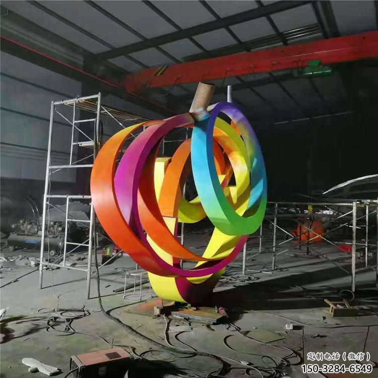 雙環(huán)雕塑常用，景觀概念，不銹鋼雙環(huán)雕塑廠家展品