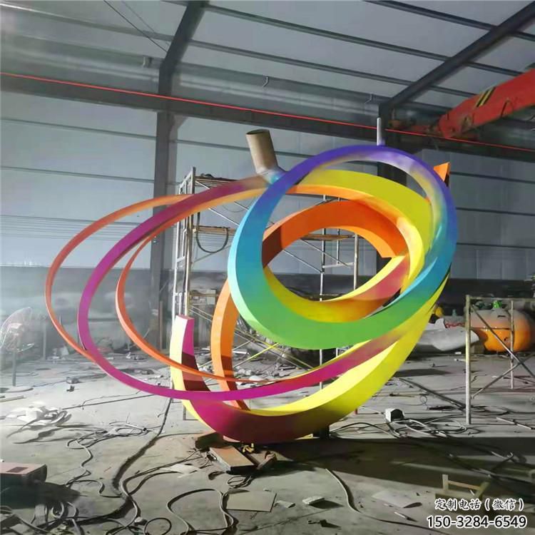 雙環(huán)雕塑供給，校園雕塑，不銹鋼雙環(huán)雕塑工藝供求