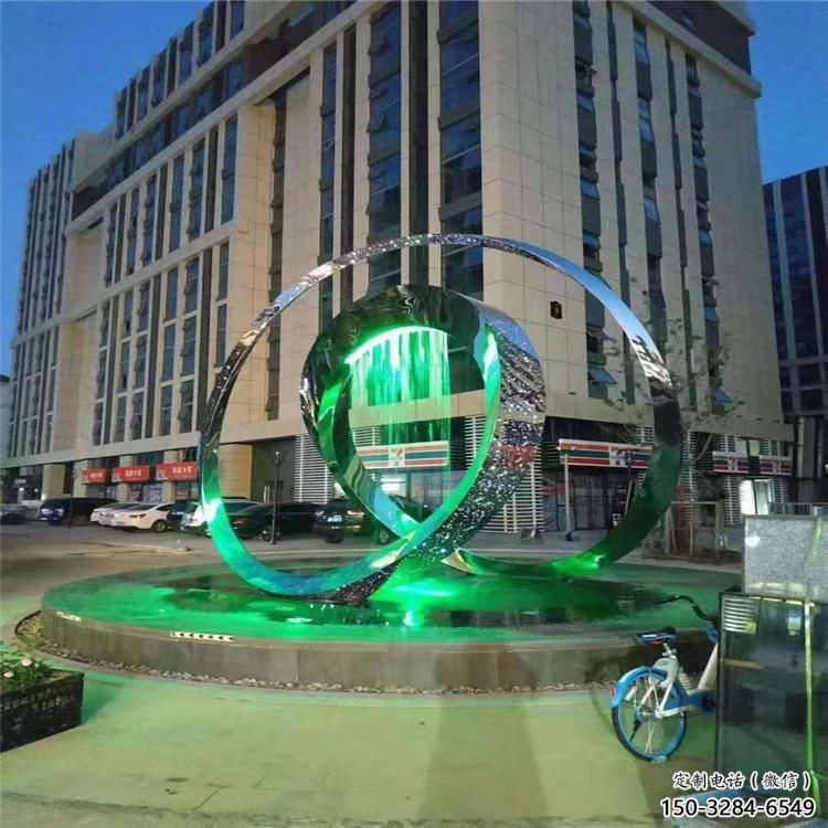 圓環(huán)雕塑常用，鋼管組合，燈光圓環(huán)雕塑定價