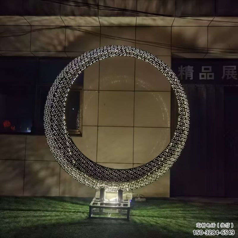 圓環(huán)雕塑供應(yīng)，城區(qū)小品，燈光圓環(huán)雕塑制造商