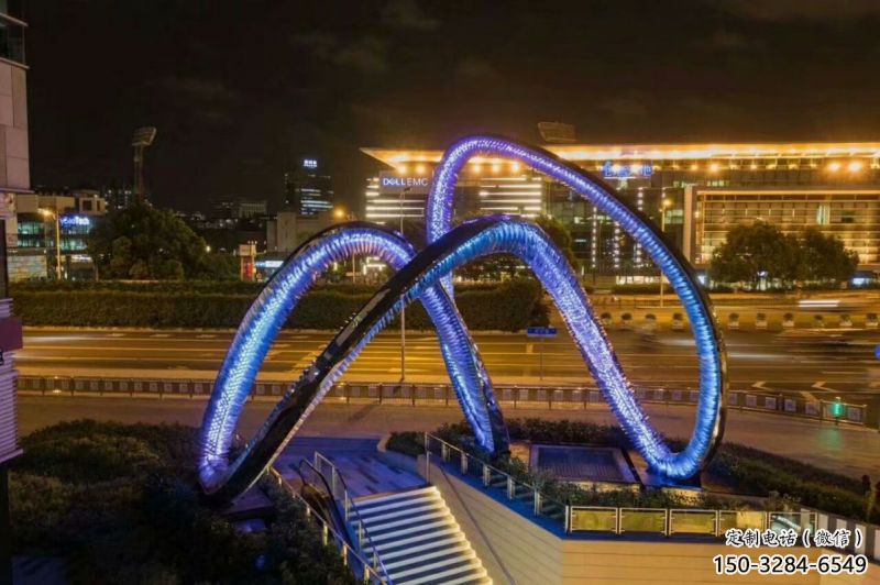 圓環(huán)雕塑供給，中式工藝，燈光圓環(huán)雕塑精品