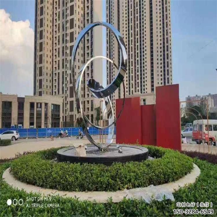 圓環(huán)雕塑觀賞型，城市裝飾，燈光圓環(huán)雕塑標(biāo)準(zhǔn)