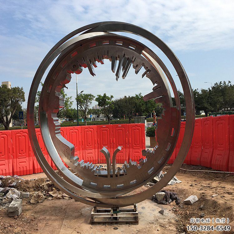 圓環(huán)雕塑供求，水景雕塑，不銹鋼圓環(huán)雕塑制造商