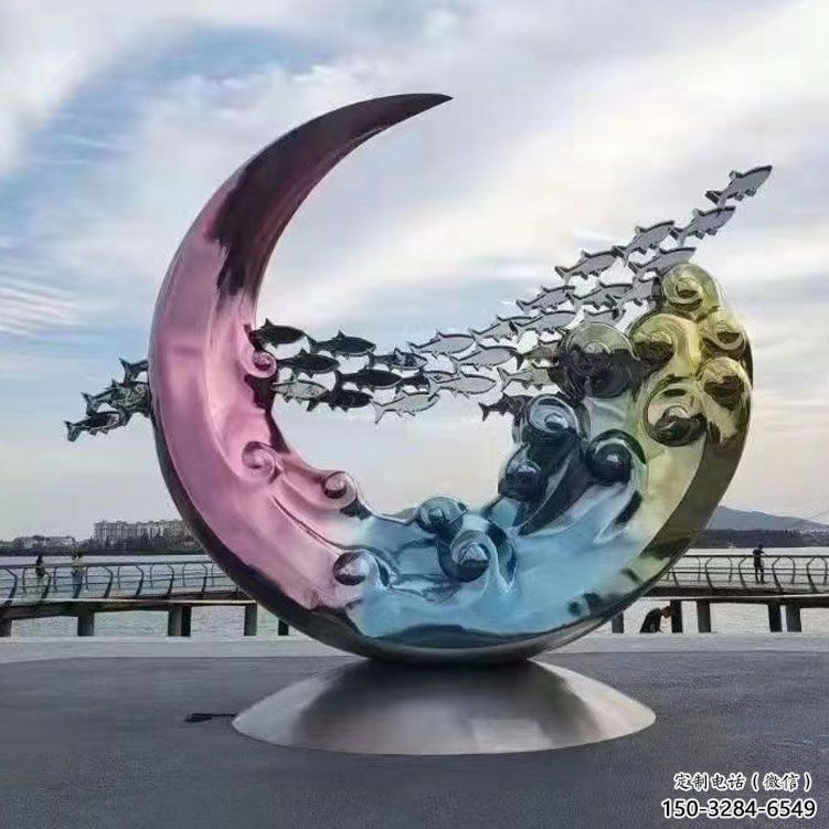 圓環(huán)雕塑制作，村標(biāo)概念，烤漆圓環(huán)雕塑專供