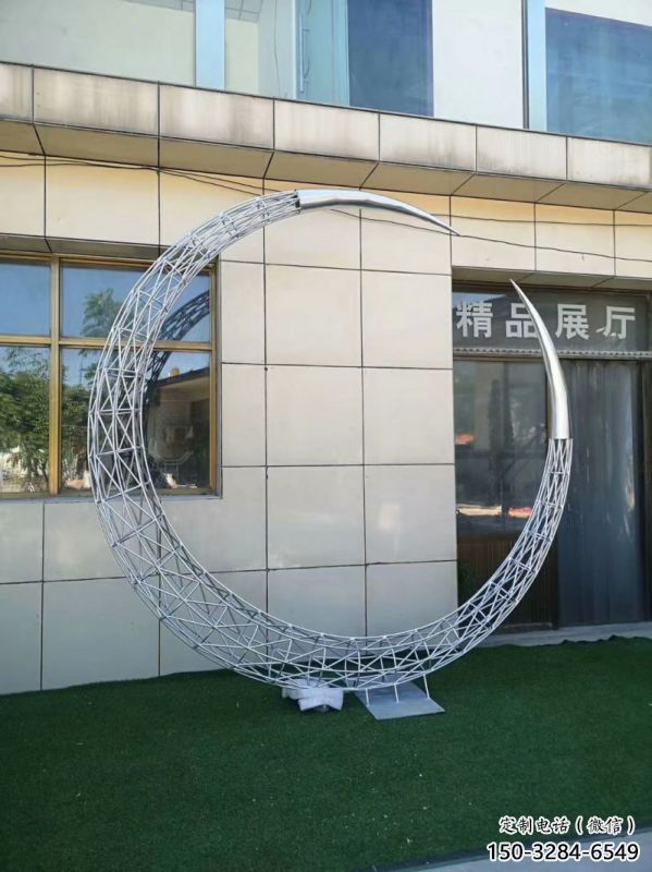 抽象圓環(huán)雕塑預(yù)定，校園雕塑，鏤空?qǐng)A環(huán)雕塑承接