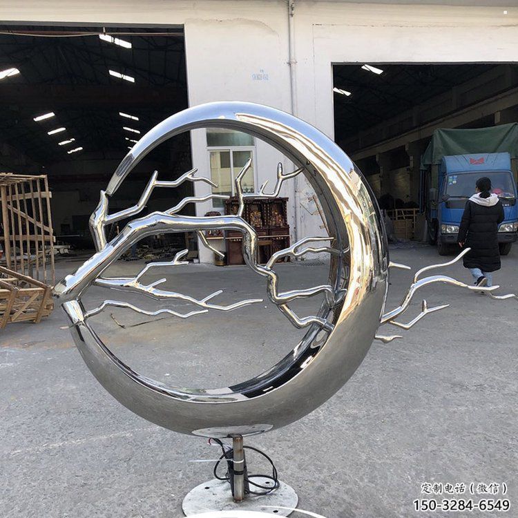 圓環(huán)樹(shù)雕塑服務(wù)商，美陳雕塑，不銹鋼圓環(huán)樹(shù)雕塑訂做