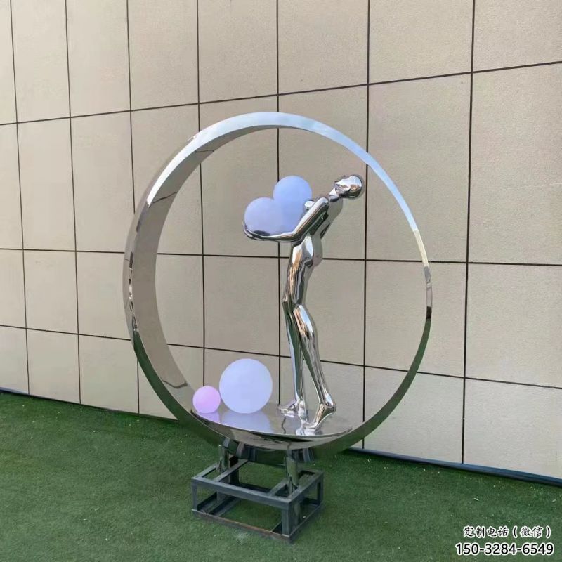圓環(huán)雕塑生產(chǎn)商，舞者雕塑制作，圓環(huán)舞者雕塑供應(yīng)商