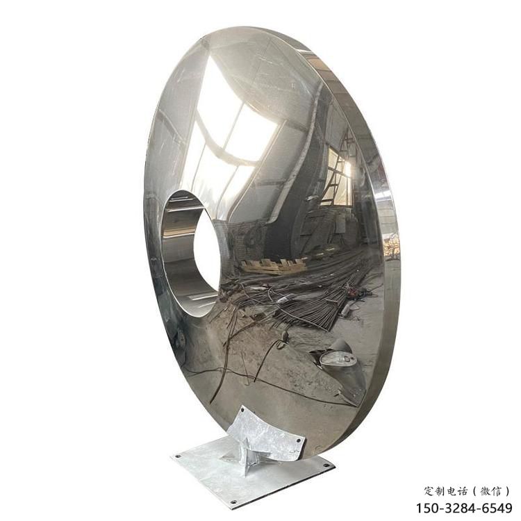 圓環(huán)雕塑供需，室外軟裝，金屬不銹鋼圓鏡雕塑制作
