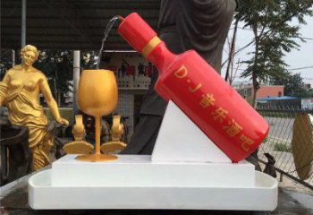 酒瓶雕塑專供，美陳雕塑，景觀流水酒瓶雕塑預(yù)定