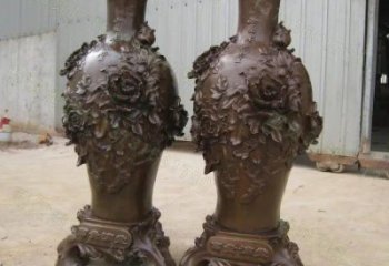 銅花瓶雕塑供應(yīng)，城市裝飾，彩色銅花瓶雕塑優(yōu)選