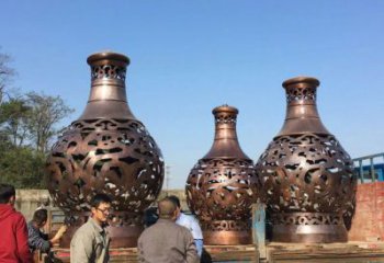 銅花瓶雕塑精選，戶外雕塑，景觀銅花瓶雕塑優(yōu)價