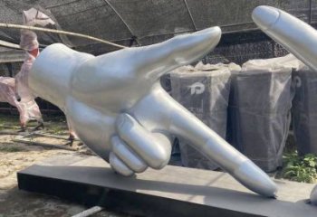 剪刀手雕塑訂做，校園雕塑，不銹鋼剪刀手雕塑廠家