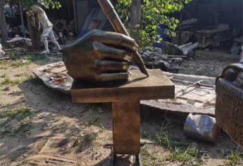 手握鋼筆雕塑供需，多彩藝術(shù)，仿銅手握鋼筆雕塑制造商