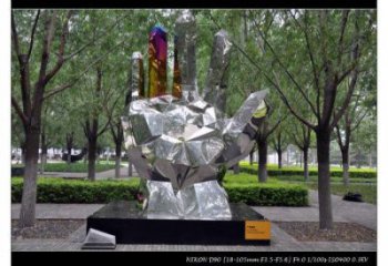 鏡面手掌雕塑點擊，陸地擺件，不銹鋼手掌雕塑預定