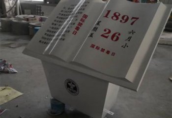 現(xiàn)代書籍雕塑承接，歐式風(fēng)格，校園玻璃鋼書籍雕塑制作