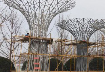 烤漆遮陽樹雕塑制造商，室外軟裝，鏤空遮陽樹雕塑制作