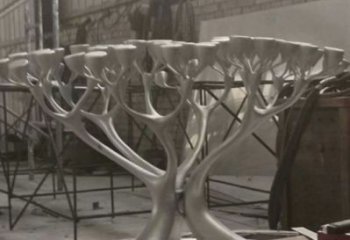 燈光樹(shù)雕塑點(diǎn)擊，地標(biāo)擺件，金屬燈光蘑菇樹(shù)雕塑承接