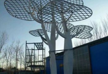 蘑菇樹雕塑定制，廣場系列，商場鏤空蘑菇樹雕塑供需