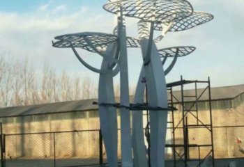 蘑菇樹(shù)雕塑制造，美陳雕塑，抽象鏤空蘑菇樹(shù)雕塑定價(jià)