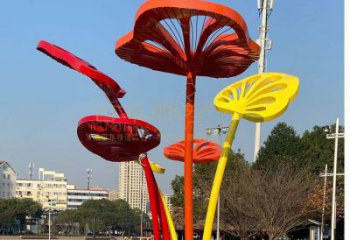 芭蕉葉雕塑訂做，公園雕塑，不銹鋼芭蕉葉雕塑公司