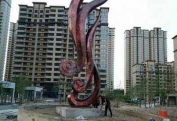 仿真樹(shù)葉雕塑定做，廣場(chǎng)雕塑，彩繪仿真樹(shù)葉雕塑提供