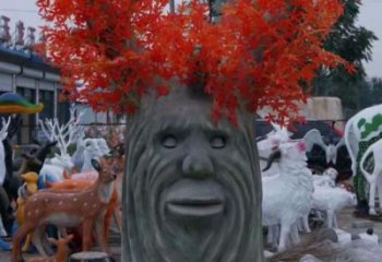 仿真樹雕塑制作，彩繪工藝，玻璃鋼仿真樹雕塑定價(jià)