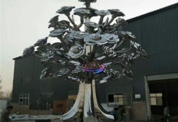 花樹(shù)雕塑精選，廣場(chǎng)系列，不銹鋼花樹(shù)雕塑承接