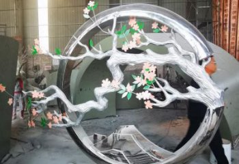 梅花樹(shù)雕塑廠家，花園小品，不銹鋼梅花樹(shù)雕塑精選