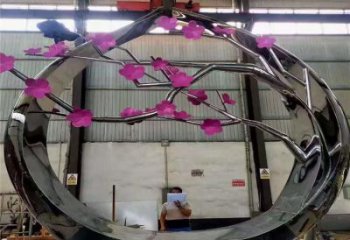 梅花樹(shù)雕塑定做，美陳雕塑，不銹鋼梅花樹(shù)雕塑廠家