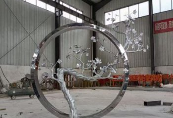 梅花樹(shù)雕塑加工，美陳雕塑，不銹鋼梅花樹(shù)雕塑生產(chǎn)商