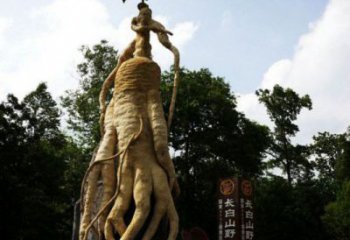 人參雕塑定制，標(biāo)識(shí)雕塑，戶(hù)外景觀人參樹(shù)雕塑指用