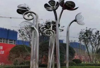 四葉草雕塑標(biāo)準(zhǔn)，陸地?cái)[件，不銹鋼四葉草雕塑定制