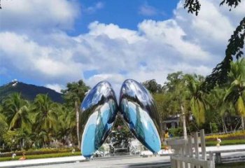 四葉草雕塑廠家，景區(qū)案例，不銹鋼四葉草雕塑常用