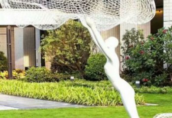 鏤空人物雕塑選用，小區(qū)擺件，大型鐵藝人物雕塑公司