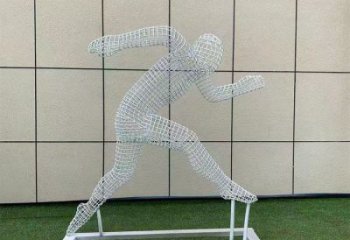 鏤空體育雕塑制作，村標(biāo)概念，運(yùn)動(dòng)員鐵藝人物雕塑專(zhuān)供