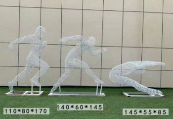 鏤空運動員雕塑供需，鋼管組合，鐵藝人物雕塑制作