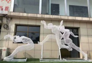 鏤空運動員雕塑生產，廣場雕塑，鐵藝體育人物雕塑展品