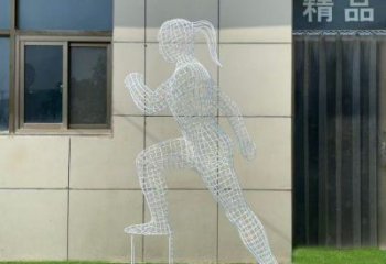 鏤空運動員雕塑通用，陸地擺件，編織人物雕塑制作優(yōu)選