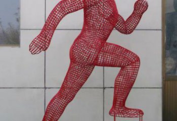 鏤空運動員雕塑選用，美陳雕塑，鐵藝烤漆體育人物雕塑