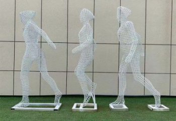 體育人物雕塑供求，景觀雕塑，鏤空鐵藝人物雕塑優(yōu)選