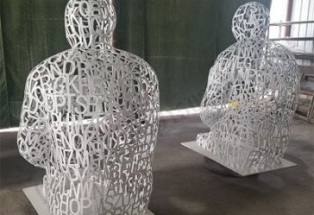鏤空人物雕塑供給，景區(qū)雕塑，鐵藝字母人物雕塑供求