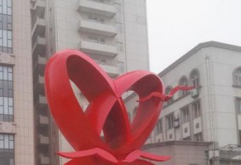 雙心雕塑制造商，城區(qū)小品，不銹鋼雙心雕塑定制