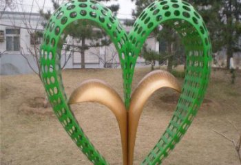 戶外桃心雕塑通用，多彩藝術(shù)，環(huán)境不銹鋼桃心雕塑供應(yīng)