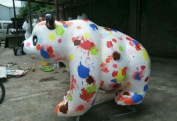 彩繪熊貓雕塑定價(jià)，街頭雕塑，烤漆彩繪熊貓雕塑定價(jià)
