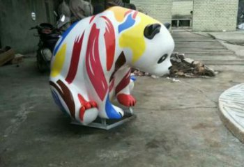 公共熊貓雕塑訂做，城市裝飾，庭院彩繪熊貓雕塑展品